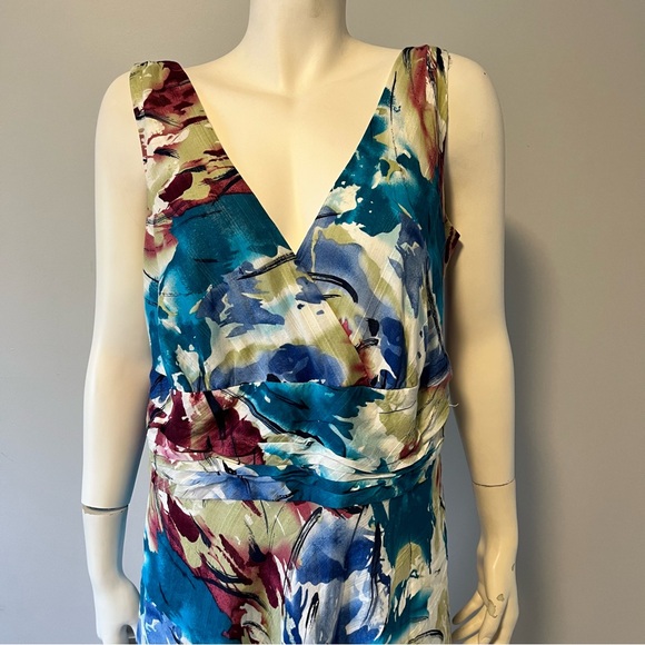 Lane Bryant Plus Size Floral Dress US 16, 100% Cotton Shell V-Neck, A-Line style - Picture 5 of 9